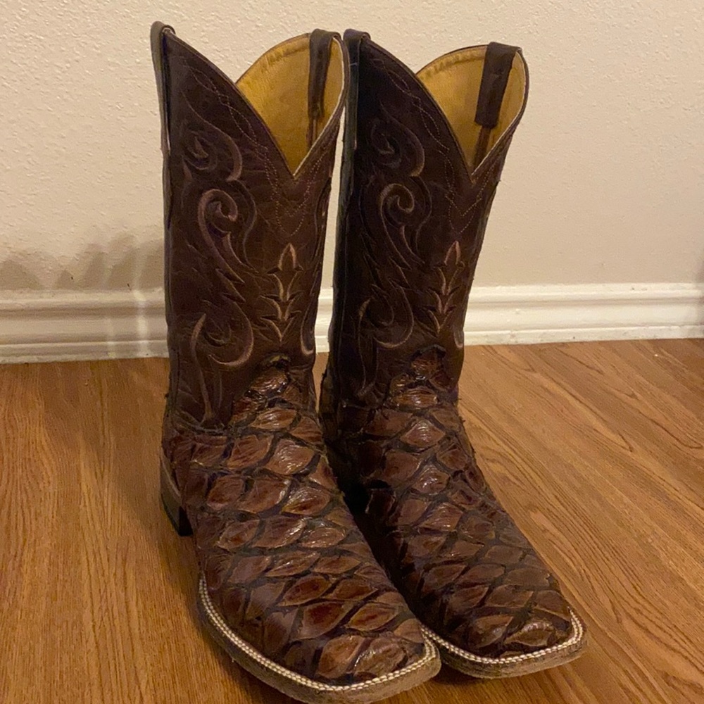 Cavender's Men's Hubbard Brown Pirarucu Square Toe Boots